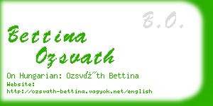 bettina ozsvath business card